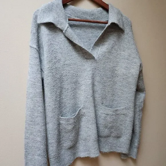 Soft grey sweater / L - Picture 3 of 4